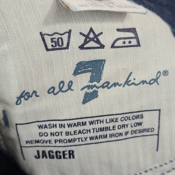 7 For All Mankind Jagger Dark Blue Jeans 7FAM Women's 29 Stretch Slim Fit Boot - Picture 6 of 13